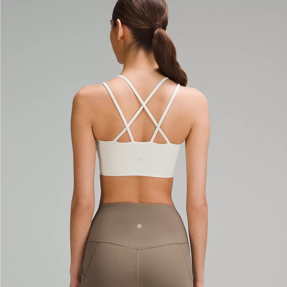Lululemon Like a Cloud Ribbed Longline Bra, Bone